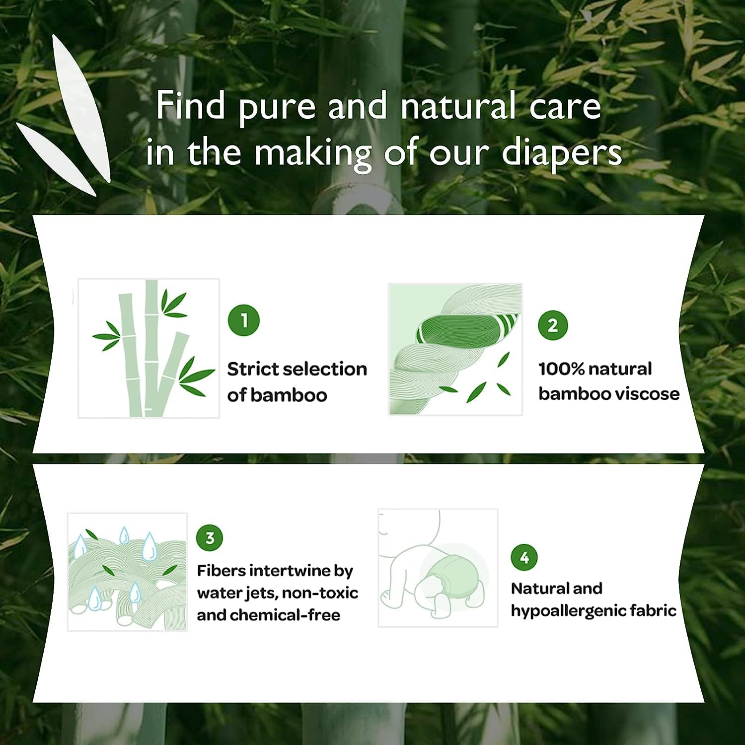 Momcozy Baby Diapers, Baby Diapers Natural Bamboo Diapers Hypoallergenic for Sensitive Skin, Absorbent Disposable Diapers, Soft Organic Diapers Size 5(52 Count) - Image 3
